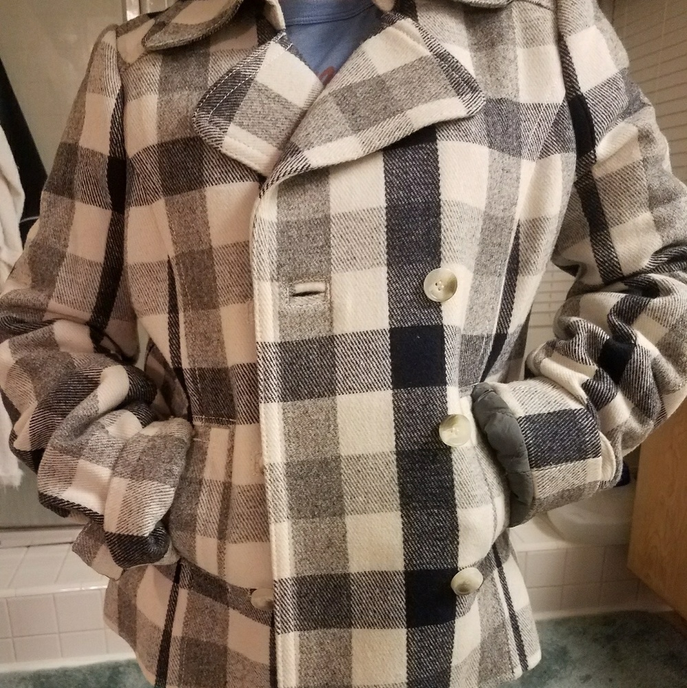 Abercrombie and Fitch Plaid Peacoat